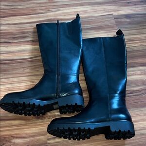 Vagabond Black Leather Combat Boots